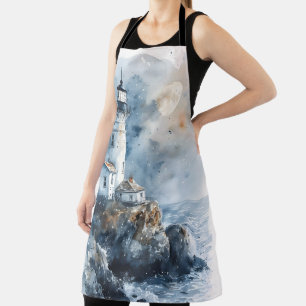 Moonlit Lighthouse aan de Rocky Coastline Schort