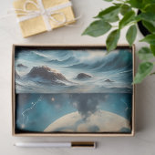 Moonlit Lighthouse Cliff – Fantasy Night Seascape  Tissuepapier (Geschenk)