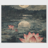 Moonlit Lotus Lake (4) Cadeaupapier (Vlak)