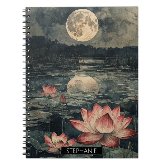 Moonlit Lotus Lake (4) Notitieboek (Voorkant)