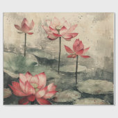 Moonlit Lotus Lake (6) Cadeaupapier (Vlak)