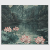 Moonlit Lotus Lake (8) Cadeaupapier (Vlak)
