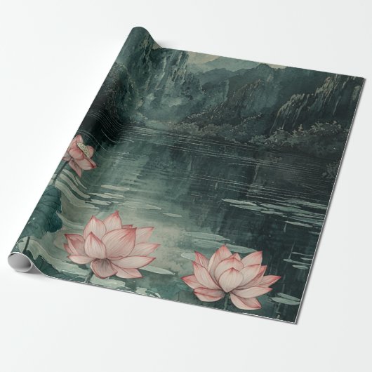 Moonlit Lotus Lake (8) Cadeaupapier (Uitgerold)