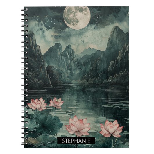 Moonlit Lotusmeer (8) Notitieboek (Voorkant)