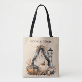 Moonlit Magic Boho Skull & Pumpkin - Herfstheks Tote Bag