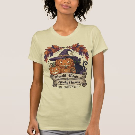 "Moonlit Magic & Spooky Charms" Halloween T-shirt (Voorkant)