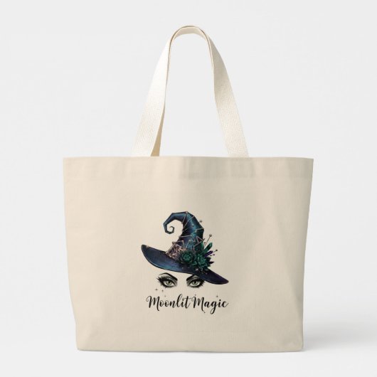 [✨ Moonlit Magic] Stylish Witch Hat Grote Tote Bag (Achterkant)
