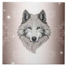 "Moonlit Majesty: Shimmering Wolf Ceramic Tegel
