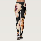 Moonlit Masquerade Cream Paars Gold Daylilies Leggings (Achterkant)