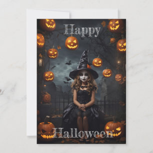 Moonlit Masquerade: Een betoverende Halloween-affa Kaart