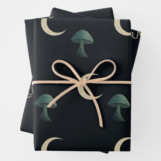 Moonlit Masquerade Elegant Halloween Inpakpapier Vel (In situ)