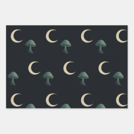 Moonlit Masquerade Elegant Halloween Inpakpapier Vel