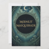 Moonlit Masquerade Elegant Halloween Invitation Kaart (Voorkant)