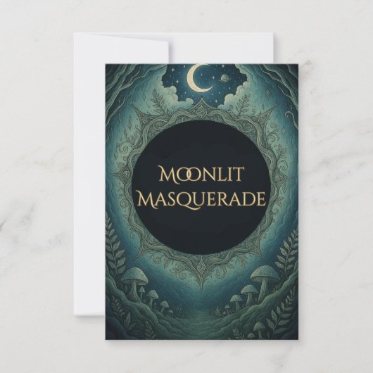 Moonlit Masquerade Elegant Halloween RSVP (Voorkant)