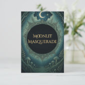 Moonlit Masquerade Elegant Halloween RSVP (Staand voorkant)