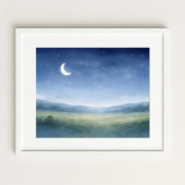 Moonlit Meadow Nursery Wall Art Poster