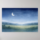 Moonlit Meadow Nursery Wall Art Poster (Voorkant)