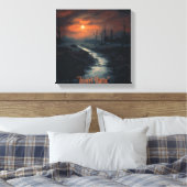 Moonlit Menace: Het spookachtige Zwarte Woud in de Canvas Afdruk (Insitu (Slaapkamer))