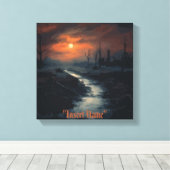 Moonlit Menace: Het spookachtige Zwarte Woud in de Canvas Afdruk (Insitu (Houten vloer))