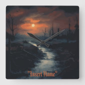 Moonlit Menace: Het spookachtige Zwarte Woud in de Vierkante Klok (Voorkant)