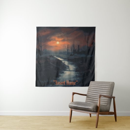 Moonlit Menace: Het spookachtige Zwarte Woud in de Wandkleed (In situ)