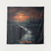 Moonlit Menace: Het spookachtige Zwarte Woud in de Wandkleed (Voorkant)