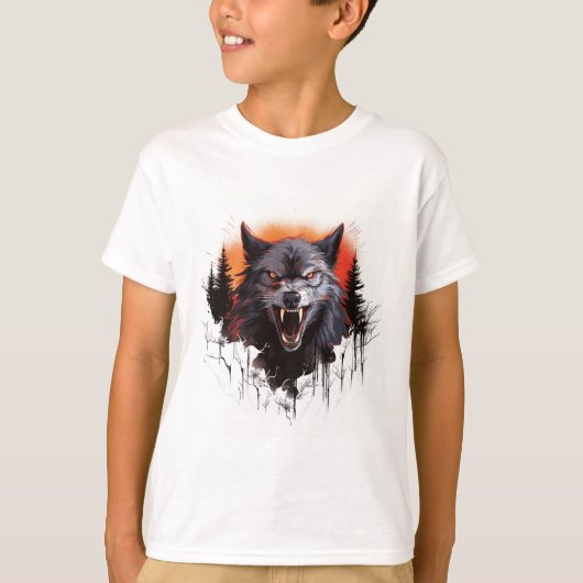 Moonlit Menace: Het T-shirt van de weerwolf (Voorkant)