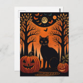 Moonlit Meow Briefkaart (Voorkant / Achterkant)