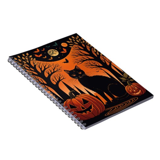 Moonlit Meow Notitieboek (Rechterzijde)