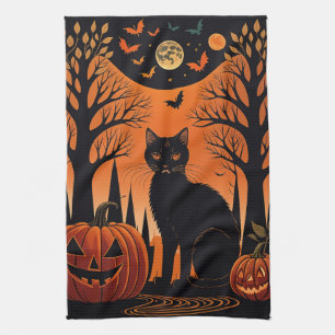 Moonlit Meow Theedoek
