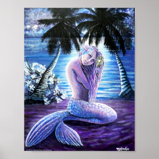 Moonlit Mermaid Art Print (Voorkant)