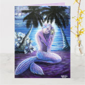 Moonlit Mermaid Big Wenskaart Kaart (Gele Bloem)