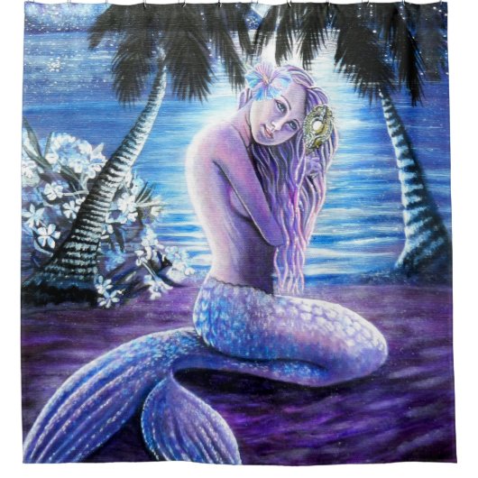 Moonlit Mermaid Shower Curtain Douchegordijn (Voorkant)