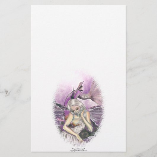 Moonlit Mermaid Stationery Briefpapier (Voorkant)