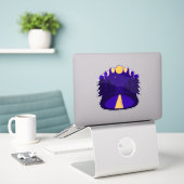 Moonlit Midnight Sticker (Laptop op bureau)