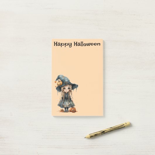 Moonlit Mischief — A Rustic Halloween Charm Post-it® Notes (Op bureau)