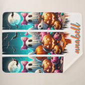 Moonlit Mischief - Ghosts in Pink Bows Sherpa Deken (Voorkant (horizontaal))