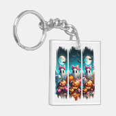 Moonlit Mischief - Ghosts in Pink Bows Sleutelhanger (Voorkant Links)