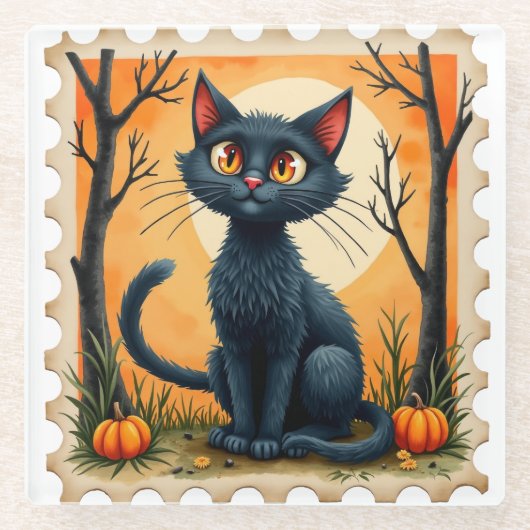 Moonlit Mischief: het nieuwsgierige Onderzetter va Glazen Onderzetter (Voorkant)