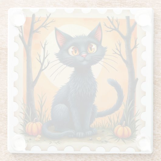 Moonlit Mischief: het nieuwsgierige Onderzetter va Glazen Onderzetter (Achterkant)