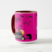 Moonlit Mischief hot roze Mok (Voorkant links)