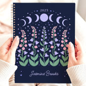 Moonlit Moon Phase Garden 2025 Aangepaste naam Planner