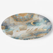 Moonlit Moskee Sereniteit voor Eid Papieren Bordje (Gekanteld)