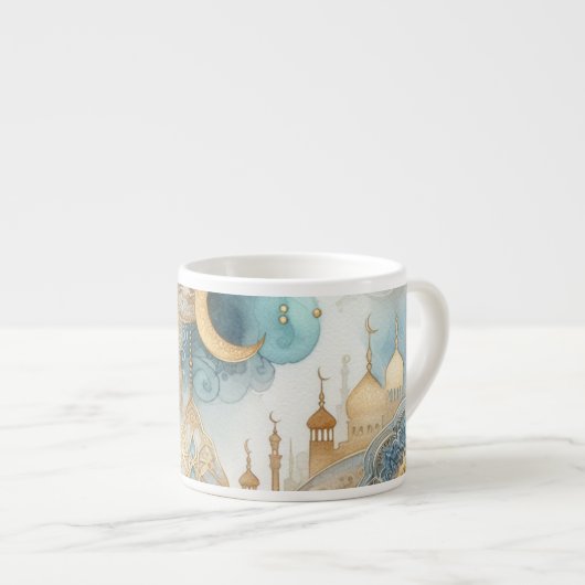 Moonlit Moskee Sereniteit voor Ramadan Espresso Kop (Voorkant rechts)