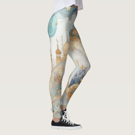Moonlit Moskee Sereniteit voor Ramadan Leggings (Rechts)