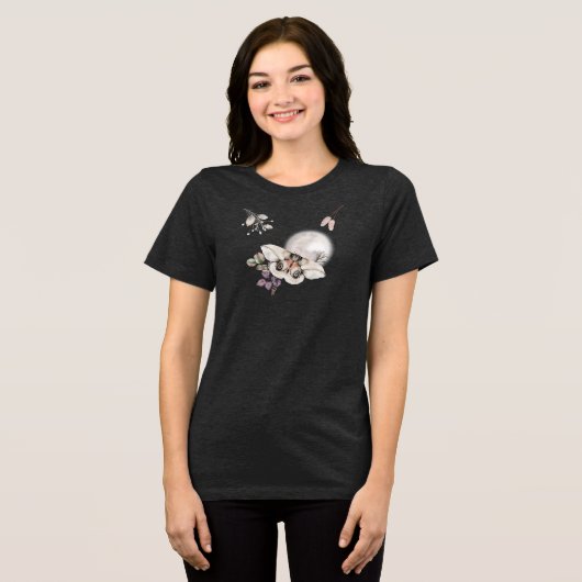 Moonlit Moth Graphic Tri-Blend Shirt (Voorkant volledig)