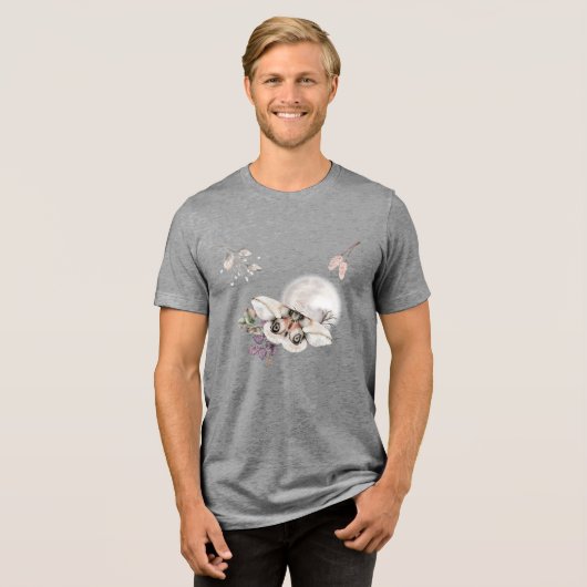 Moonlit Moth Graphic Tri-Blend Shirt (Voorkant volledig)