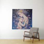 Moonlit Mother’s Embrace Tapestry Wandkleed (In situ)
