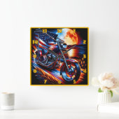 Moonlit motorrijden vierkante klok (Huis)