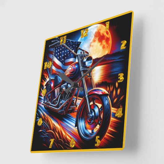 Moonlit motorrijden vierkante klok (Hoek)